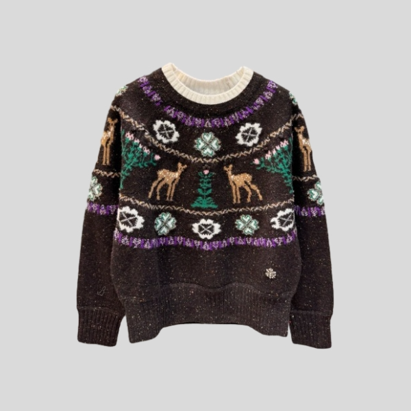 샤넬 스키 순록 스웨터