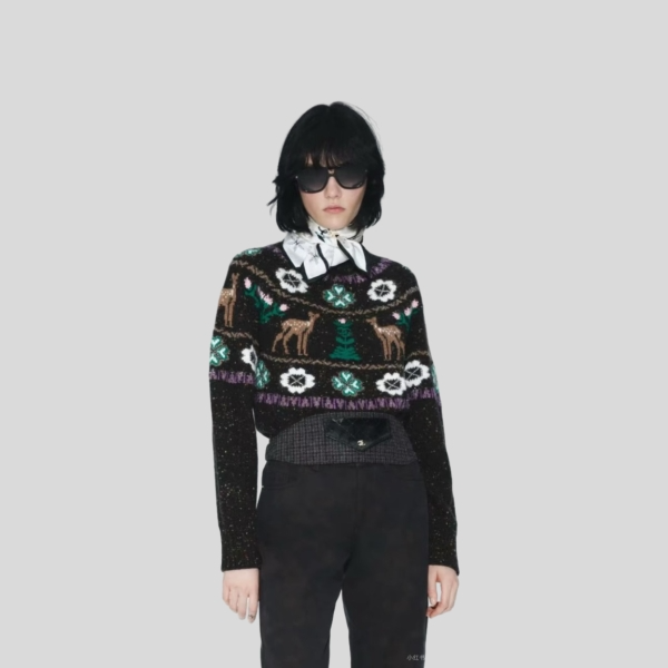 샤넬 스키 순록 스웨터