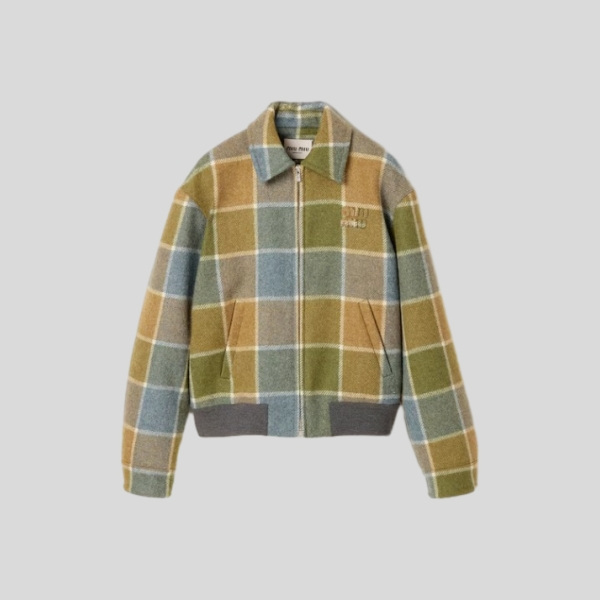 미우미우 체크 블루종 재킷, 스커트