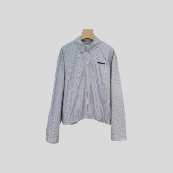 미우미우 26C  스트라이프 셔츠 자켓