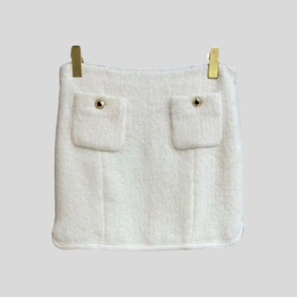 샤넬 플러시 미니 스커트