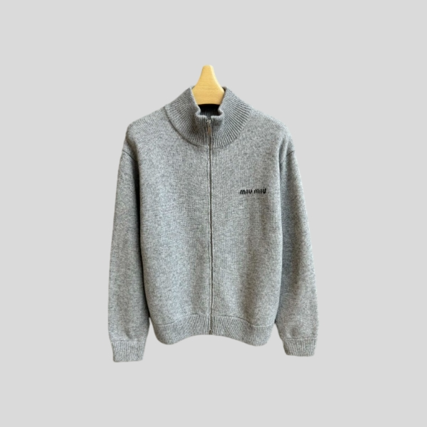 미우미우 그레이 울 가디건