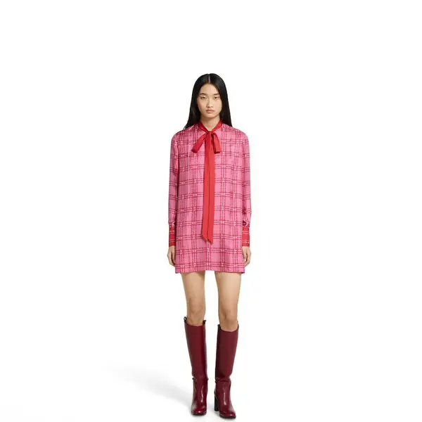 구찌 프린트 실크 트윌 드레스