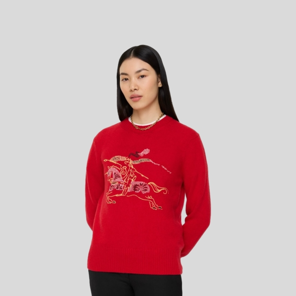 버버리 크로스 스티치 EKD 울 캐시미어 스웨터