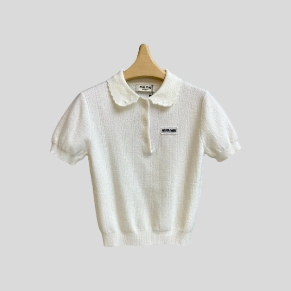 미우미우 레이스 니트 반팔