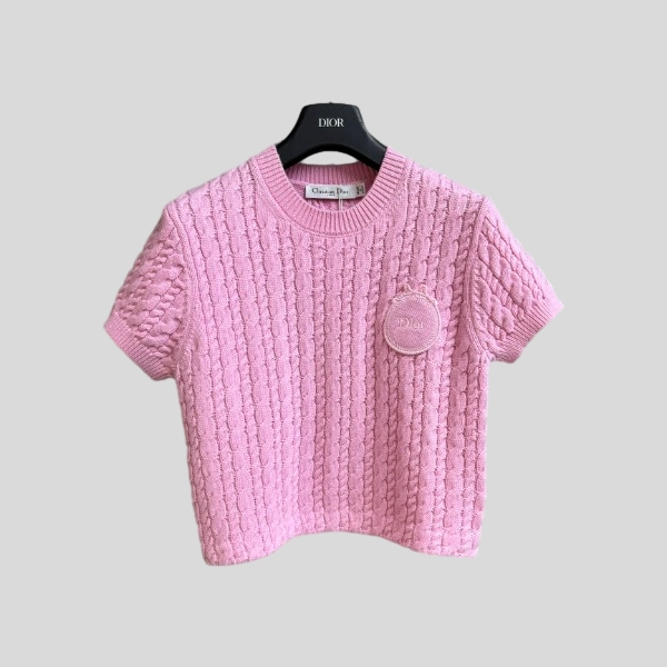 디올 케이블 니트 반팔