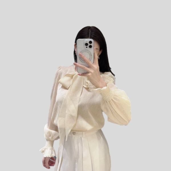 샤넬 보타이 니트 셔츠