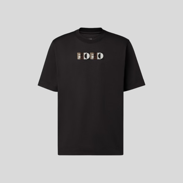 펜디 블랙 코튼 티셔츠