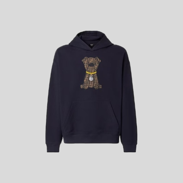 펜디 다크 블루 코튼 후드