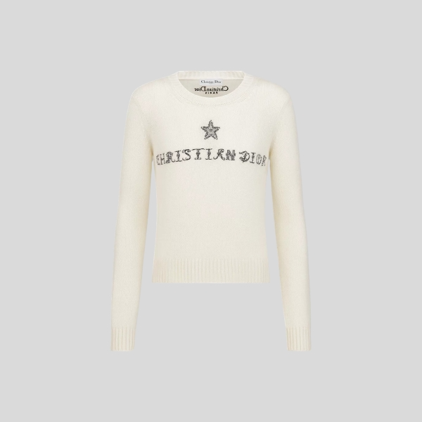 디올 화이트 니트 스웨터
