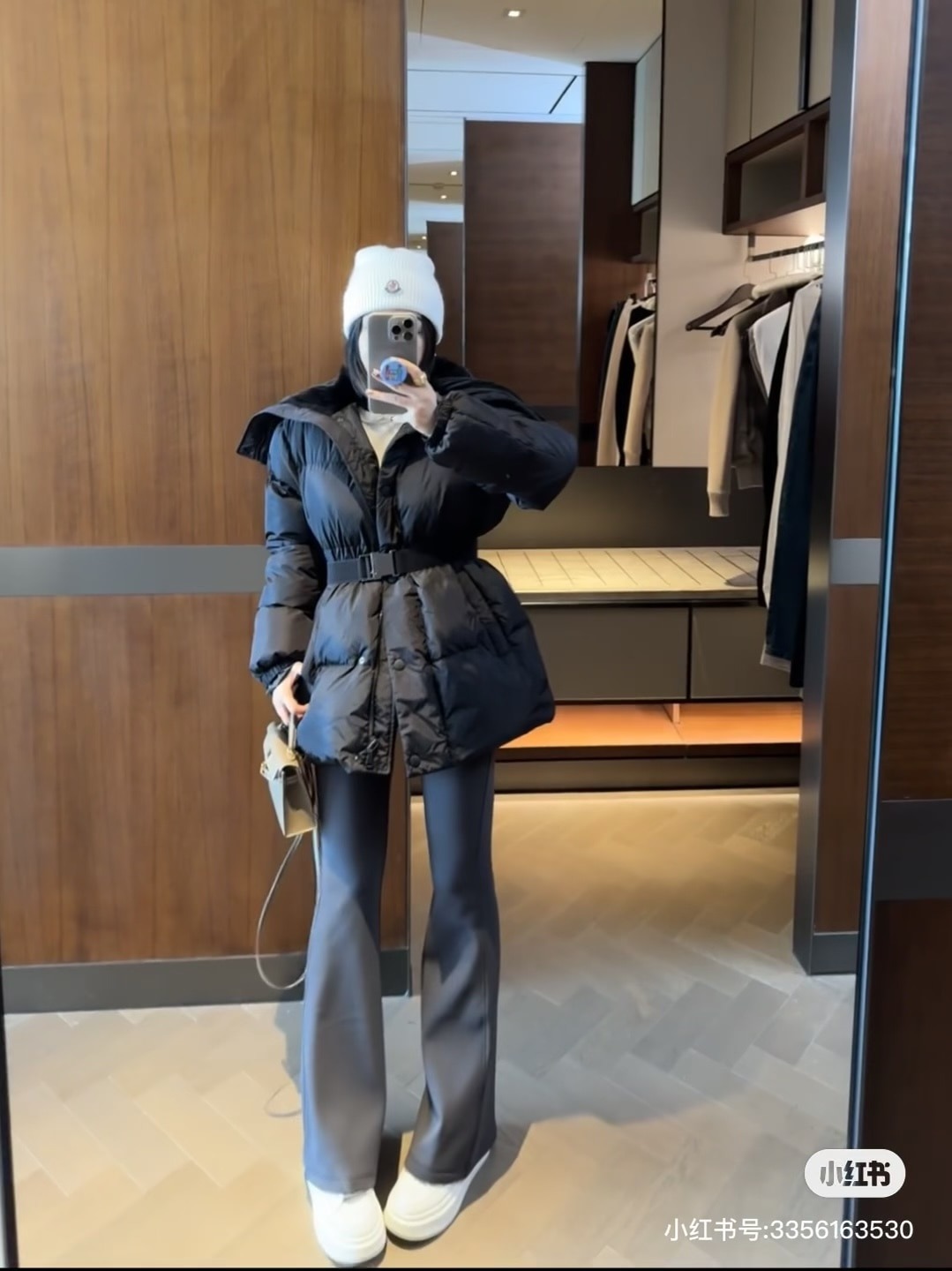 몽*레르 25 신상 퍼 넥 벨트 다운 점퍼