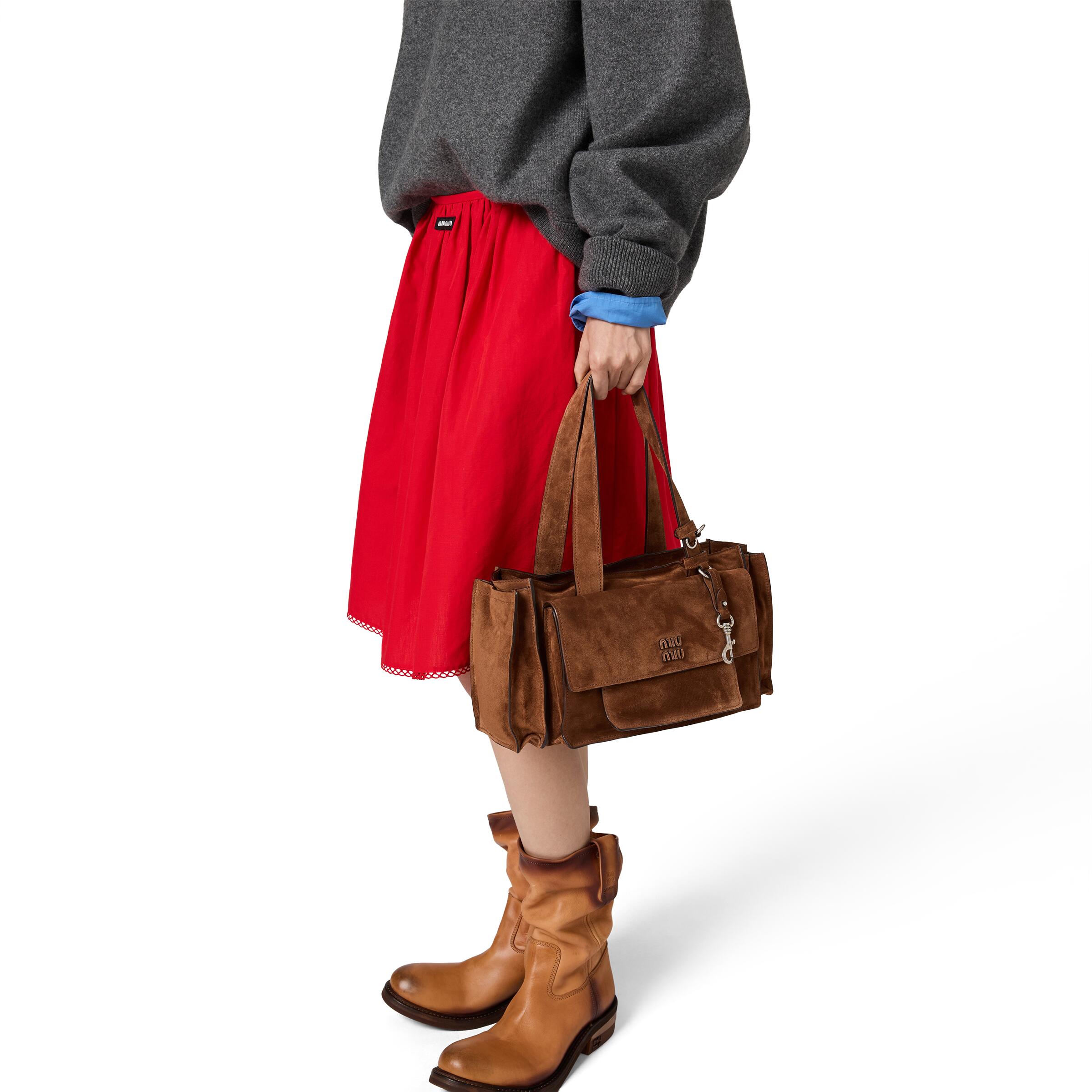 미우미우 슬러브 포플린 스커트