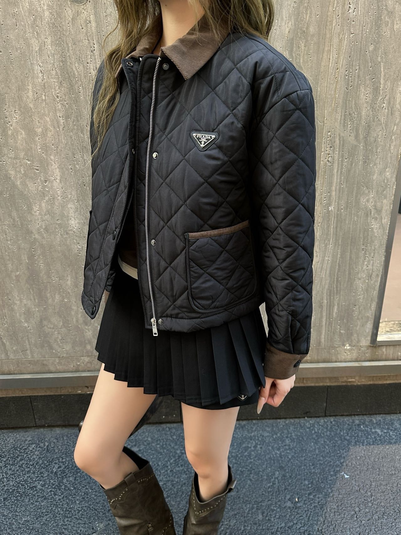 프*다 25 신상 퀼팅 숏 패딩