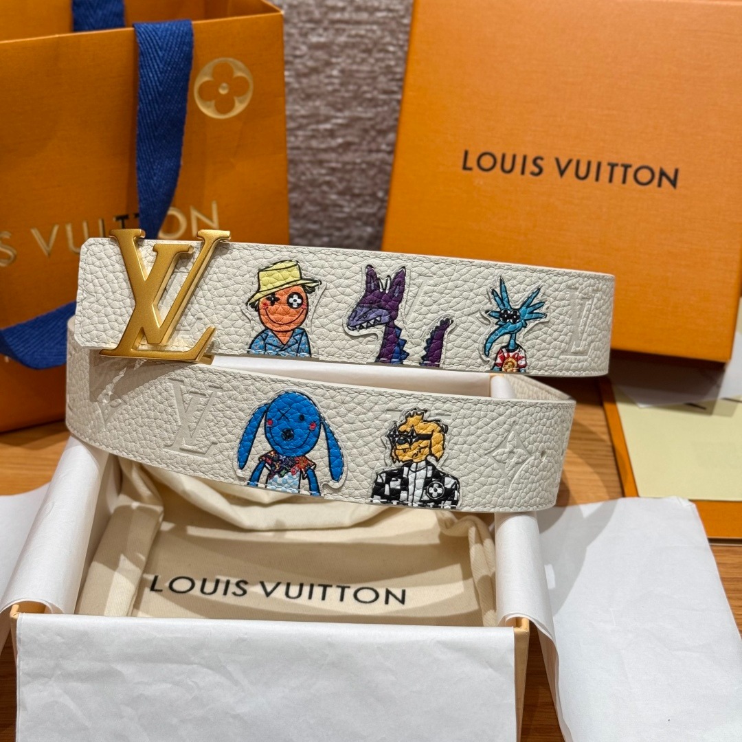 루*비통 입체그래픽 양면벨트