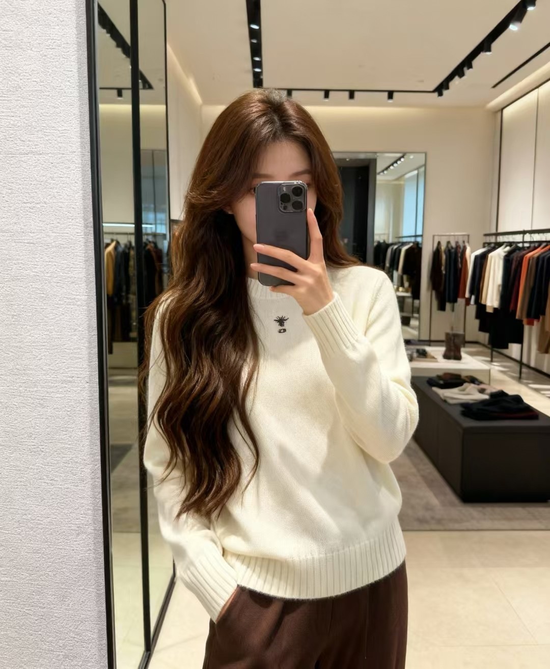 디* 26 봄 무지 라운드 긴팔