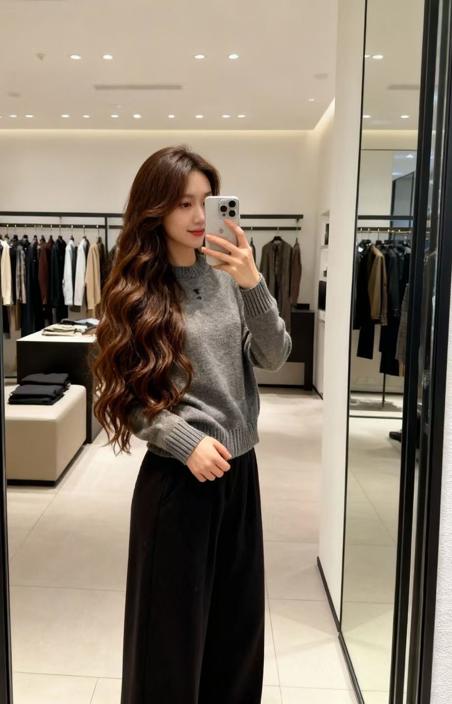 디* 26 봄 무지 라운드 긴팔