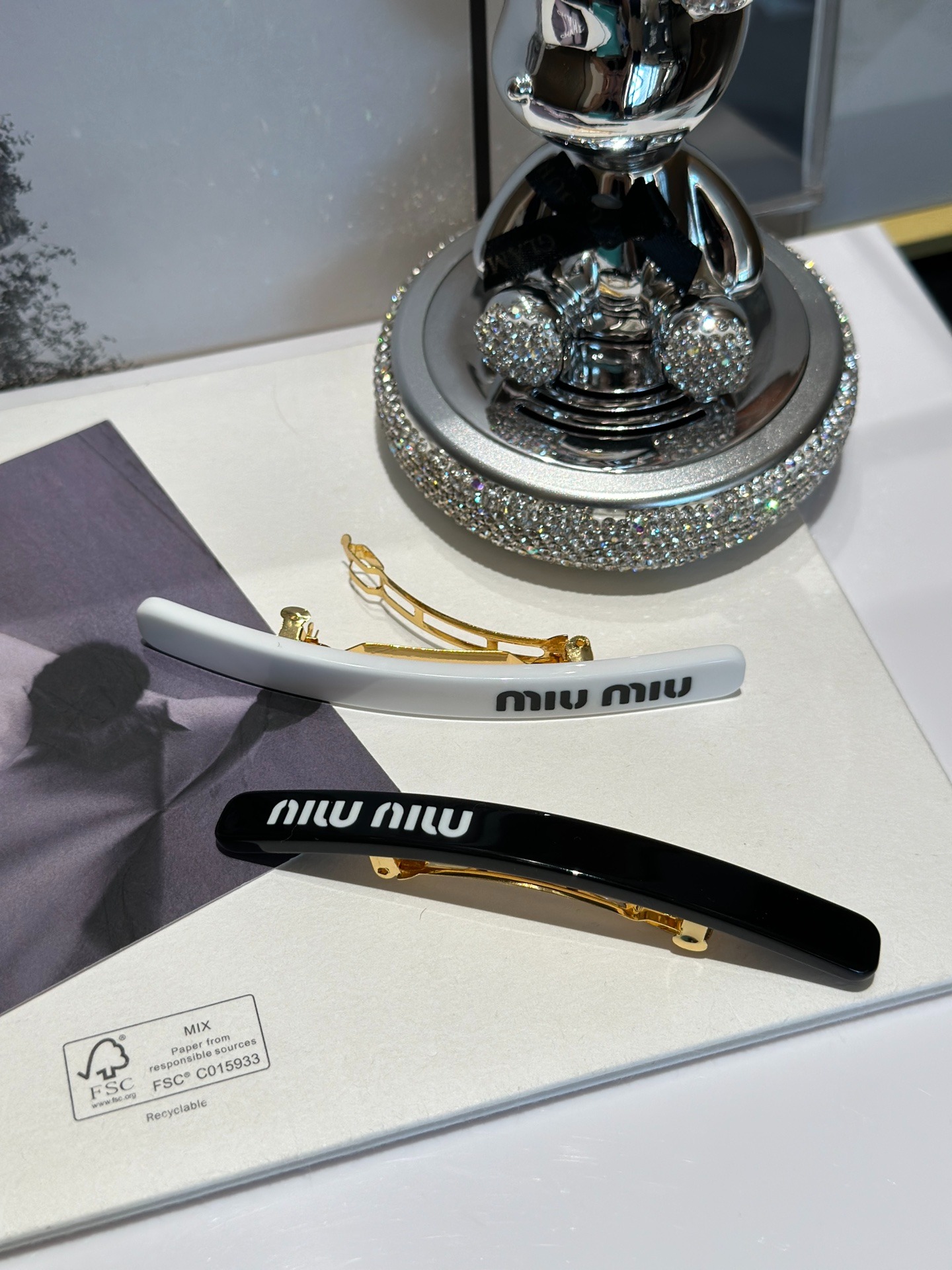 미*미* 블랙/화이트 일자클립