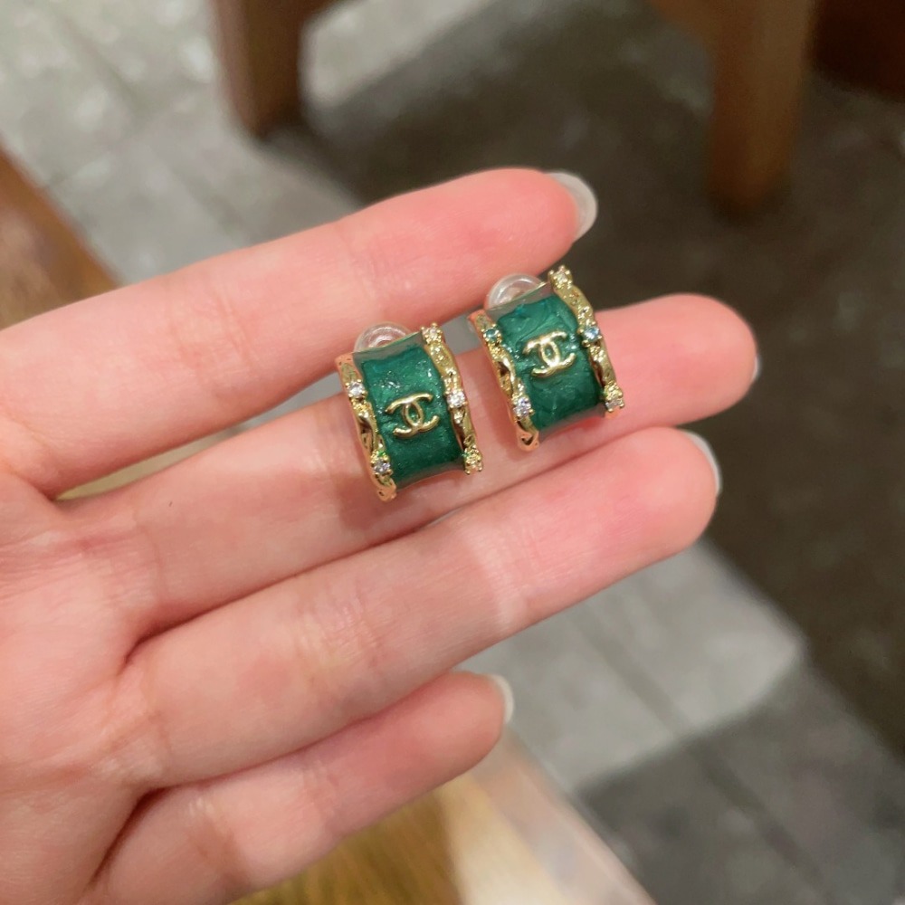 샤* CC 로고 체인 링 귀걸이 이어링