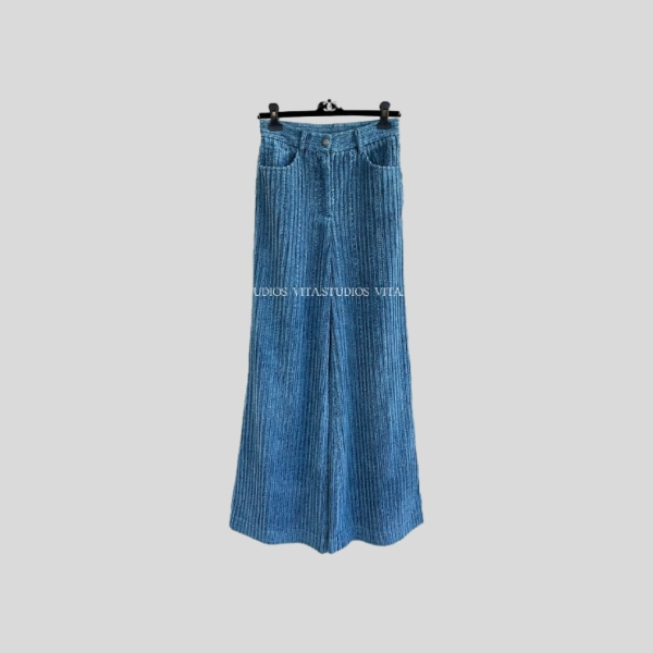 샤넬 라인스톤 코듀로이 팬츠