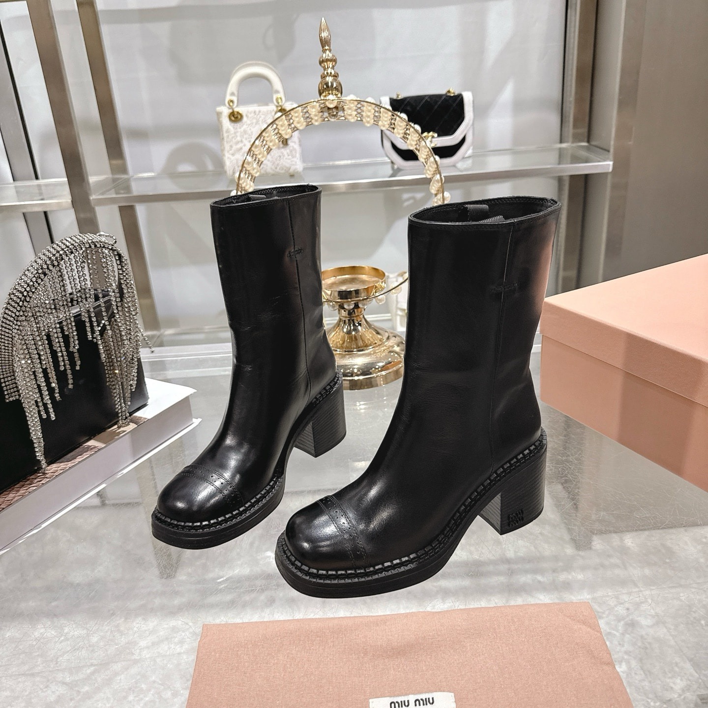 미*미* 신상 빈티지 가죽 앵클부츠