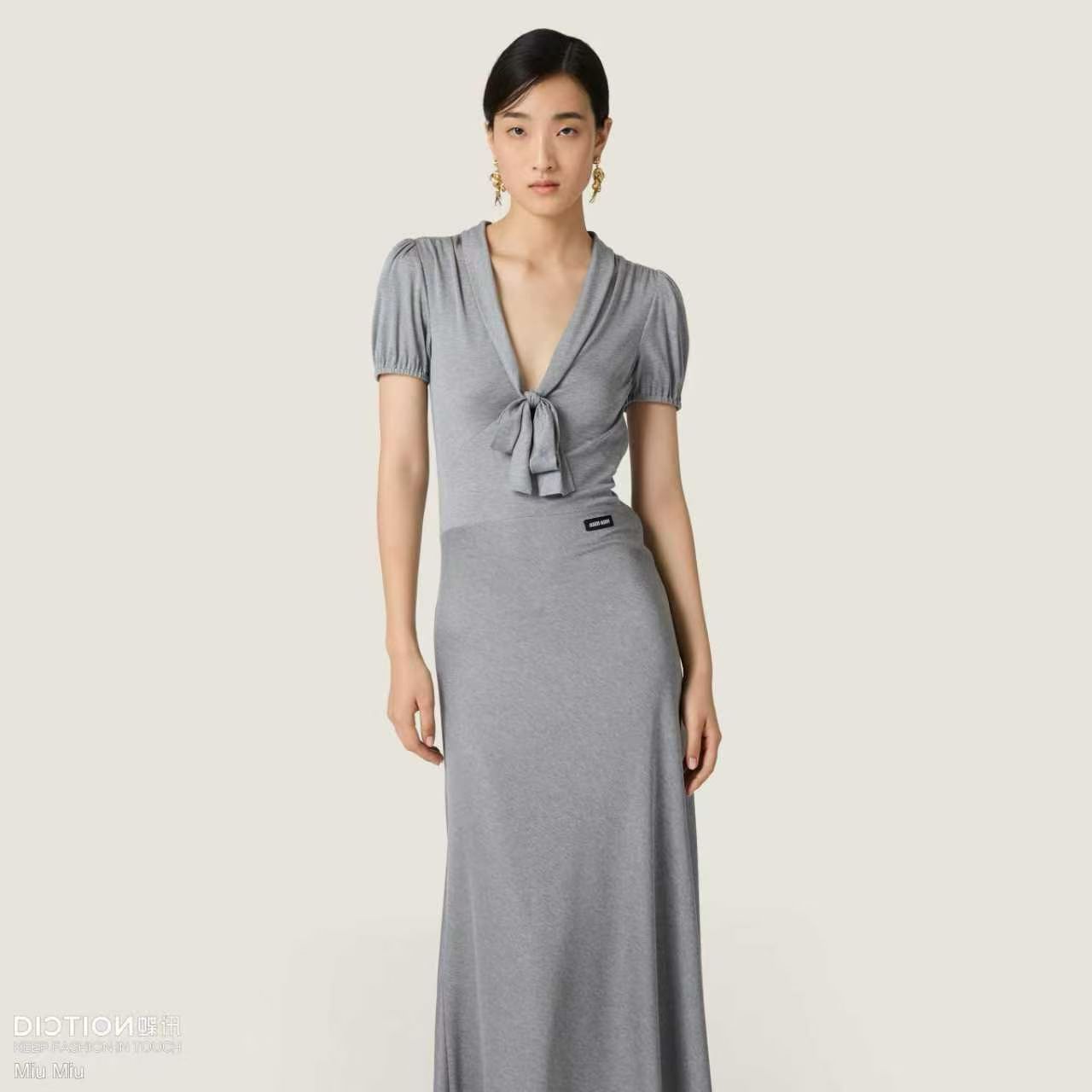 미우미우 실크 저지 드레스