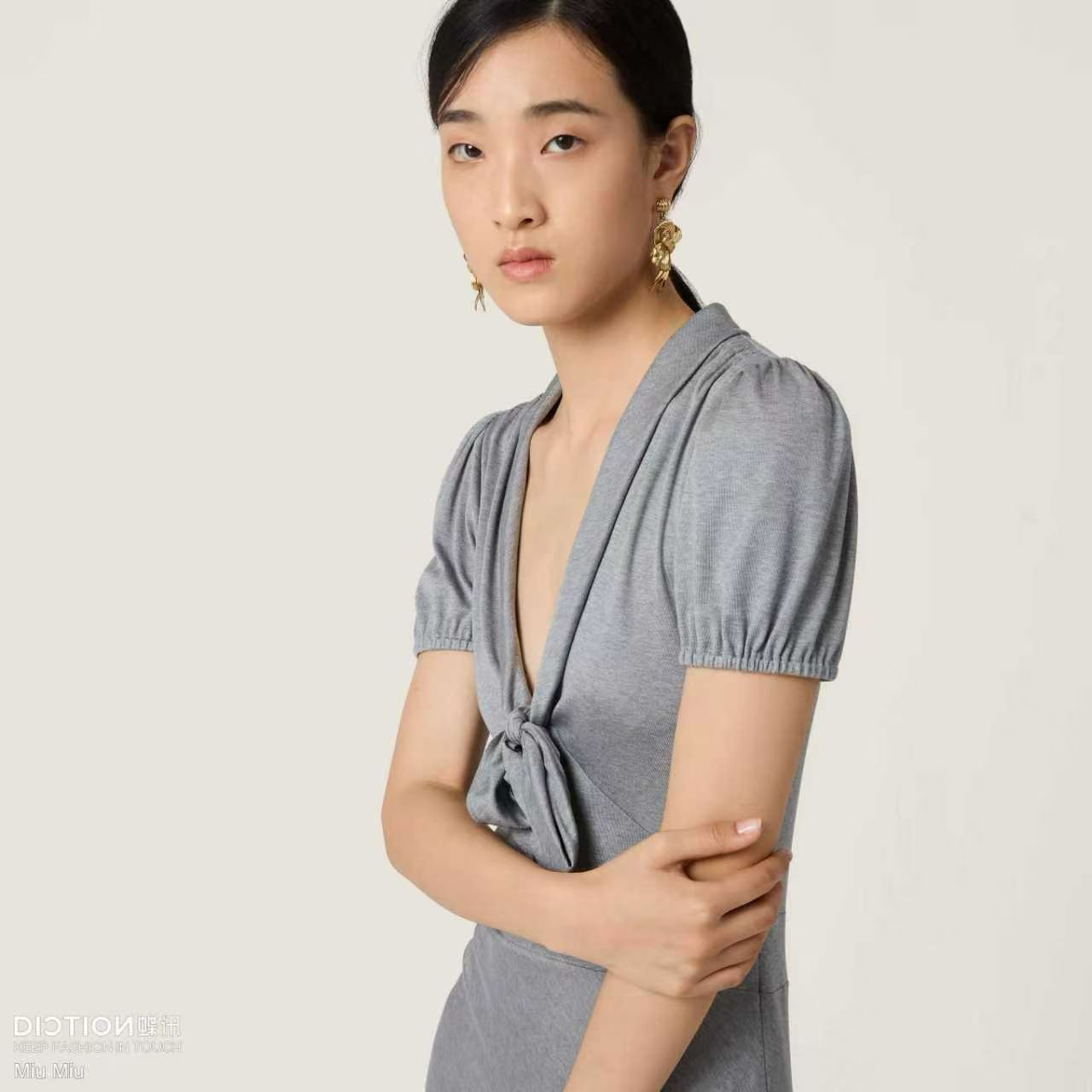 미우미우 실크 저지 드레스