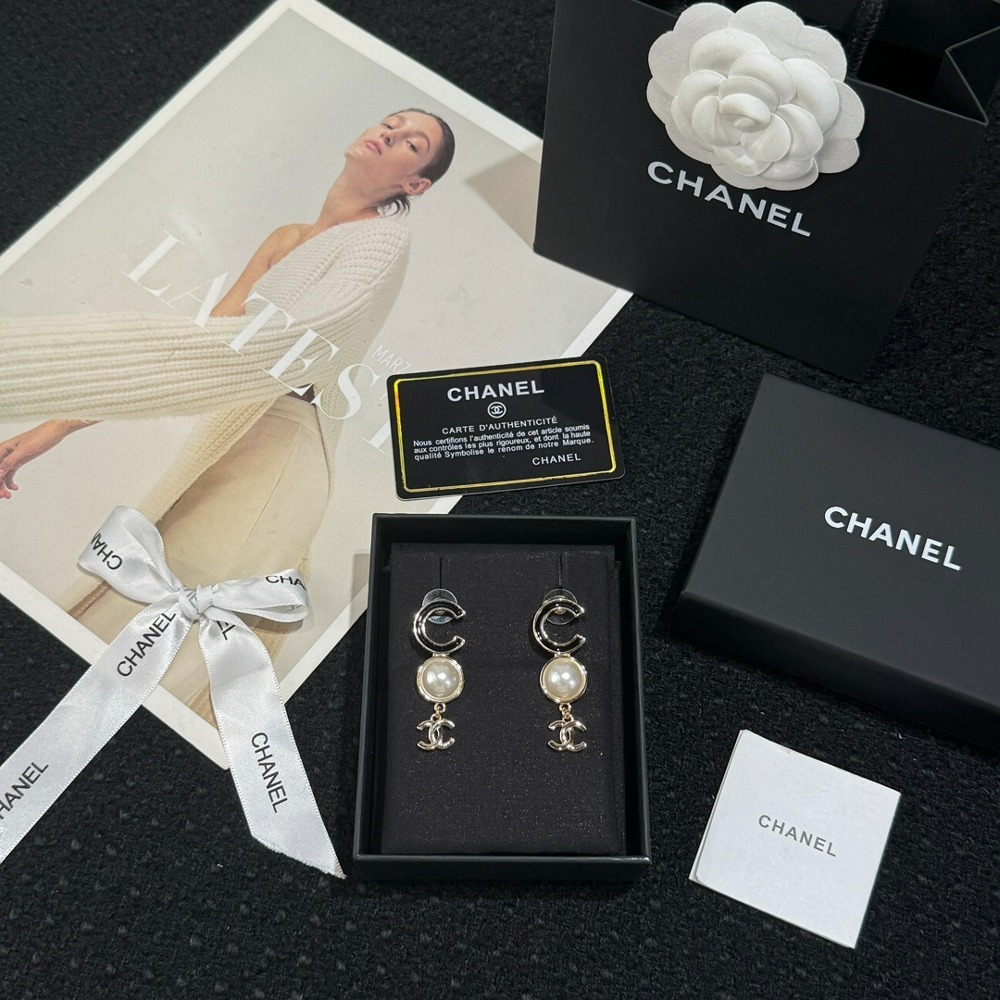 샤* c3 더블 c 진주 귀걸이