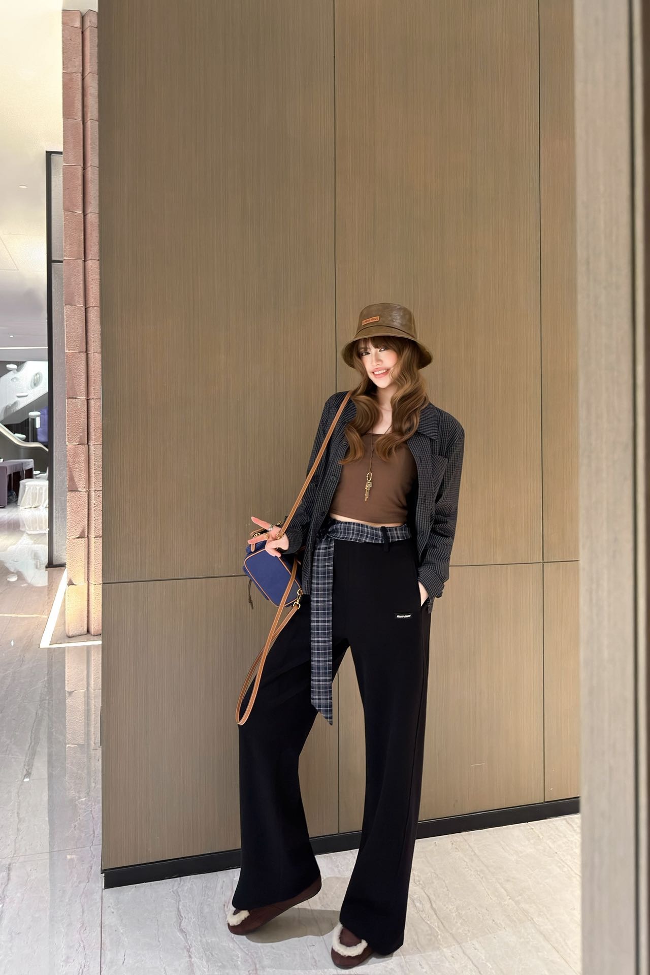 미*미* 25 신상 체크 스트링 기모 팬츠