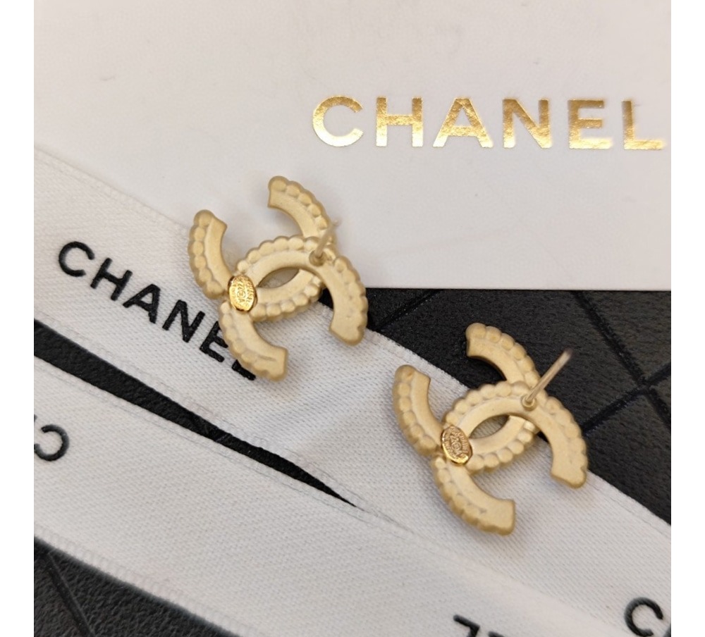 샤* CC 로고 크리스탈 귀걸이 이어링 