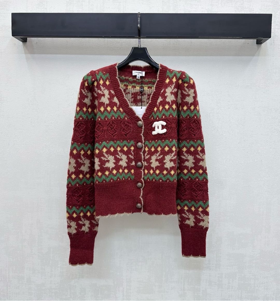 샤* 26 신상 페어아일 로고 가디건