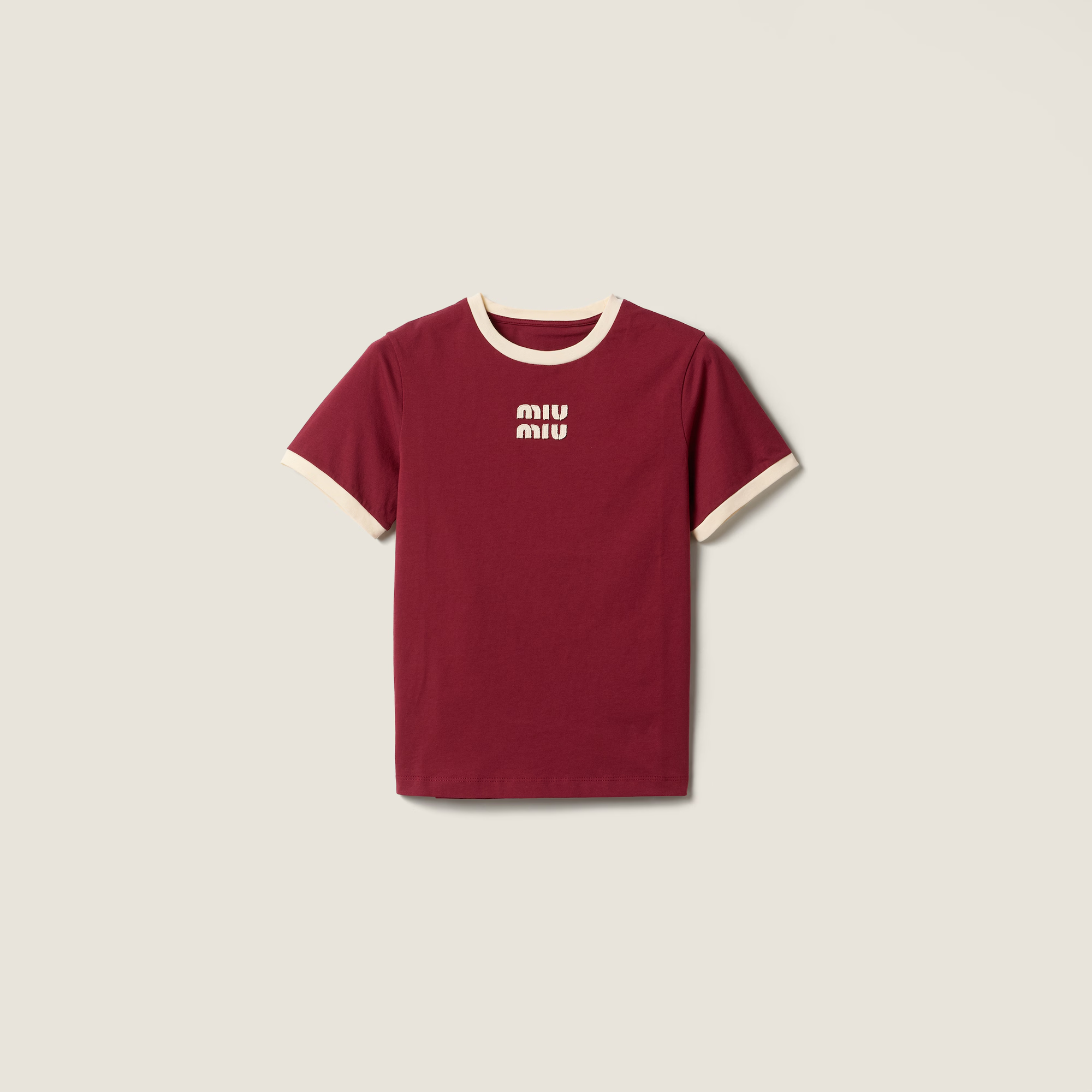 미우미우 코튼 저지 티셔츠