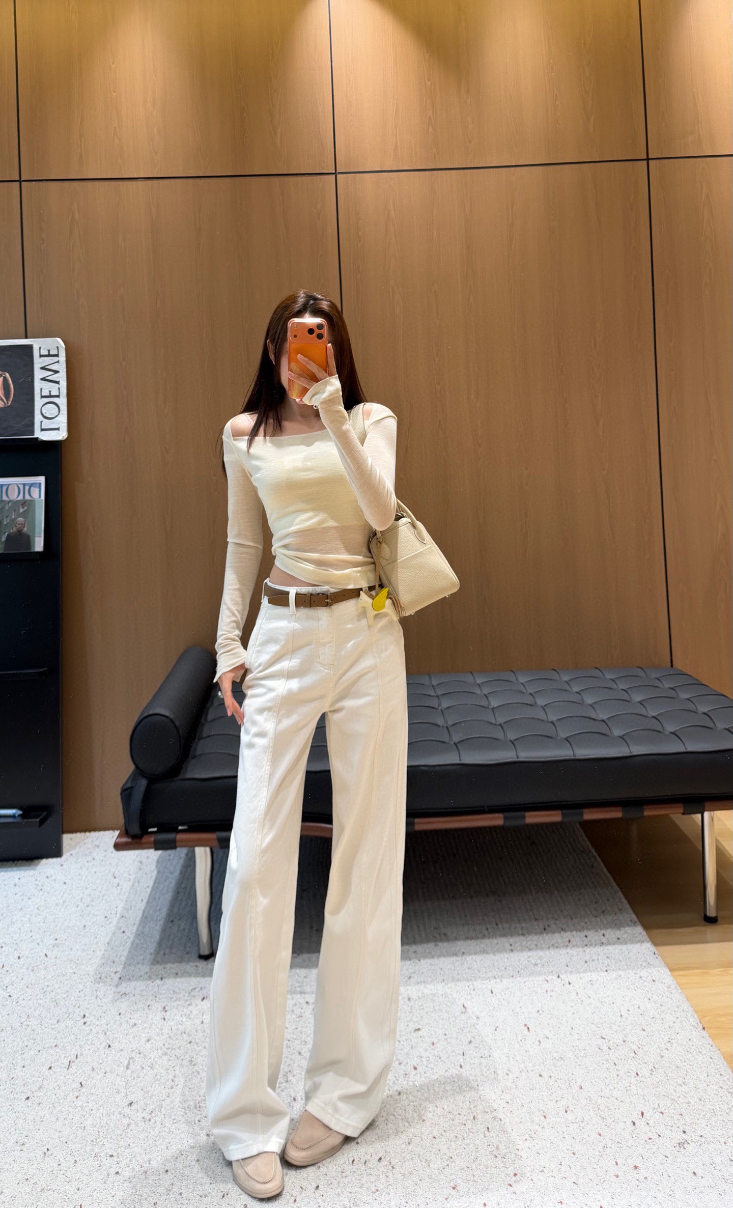 에*메스 신상 자수 데님 팬츠