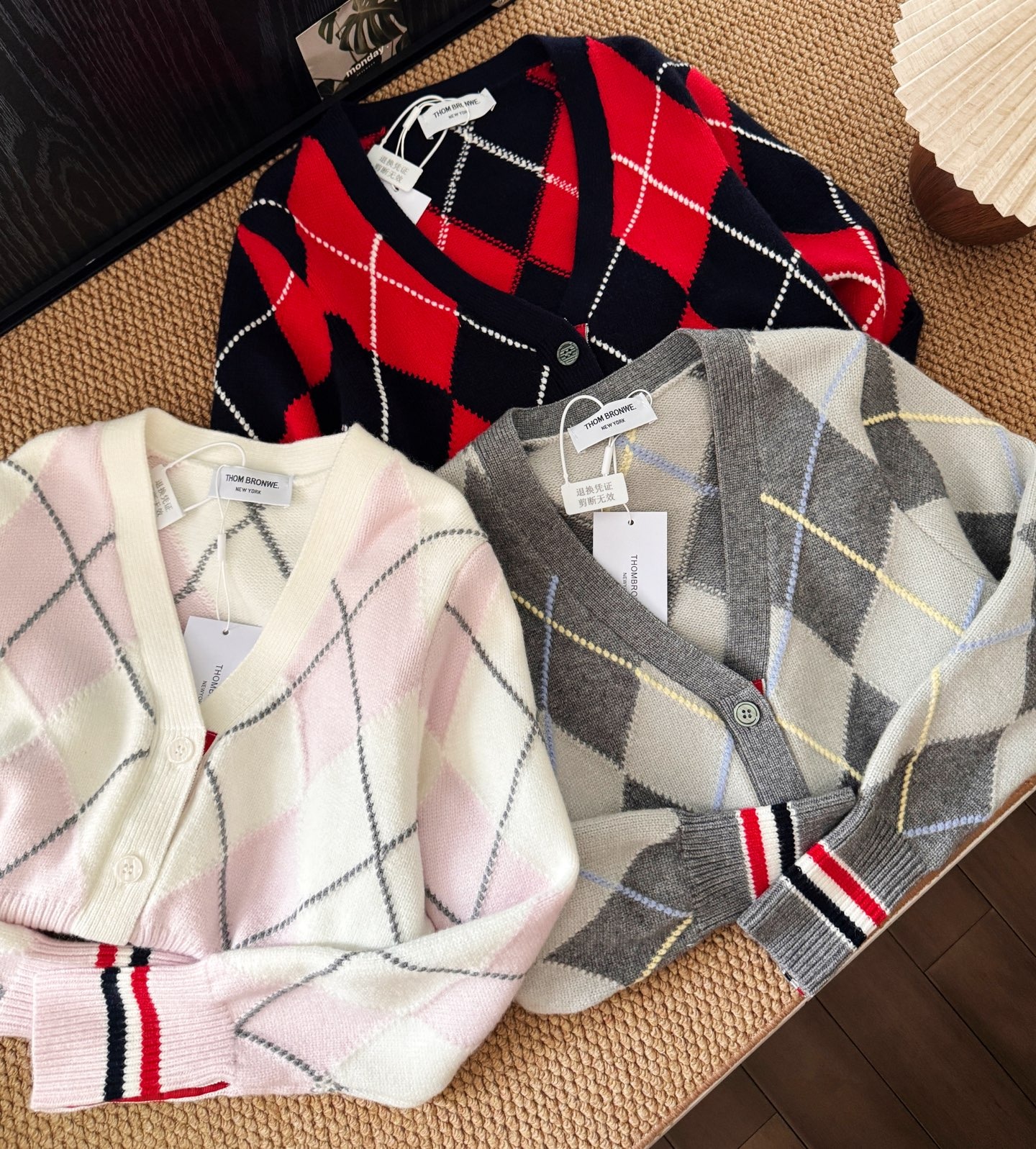 톰*라운 퀼팅 울 니트 가디건