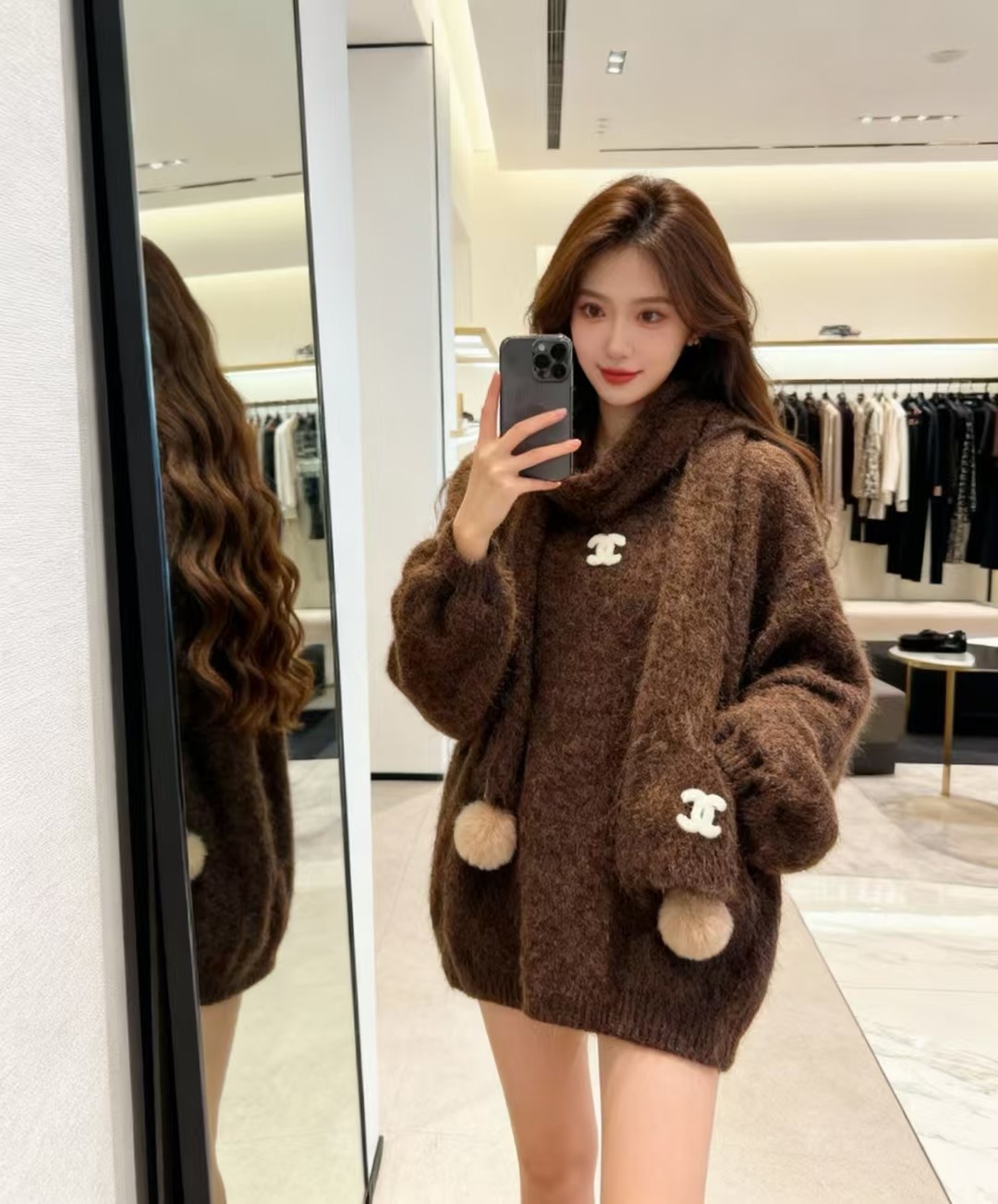 샤* 26 봄 신상 케이프 니트 스웨터 투피스