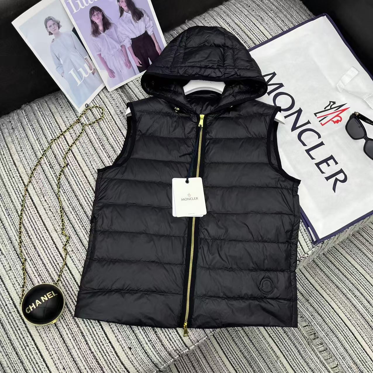 몽*레르 신상 리버시블 모직코트+후드다운 베스트