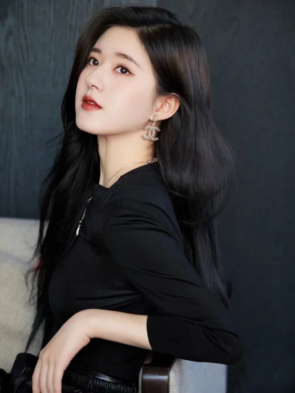 샤* CC 로고 크리스탈 귀걸이 이어링 