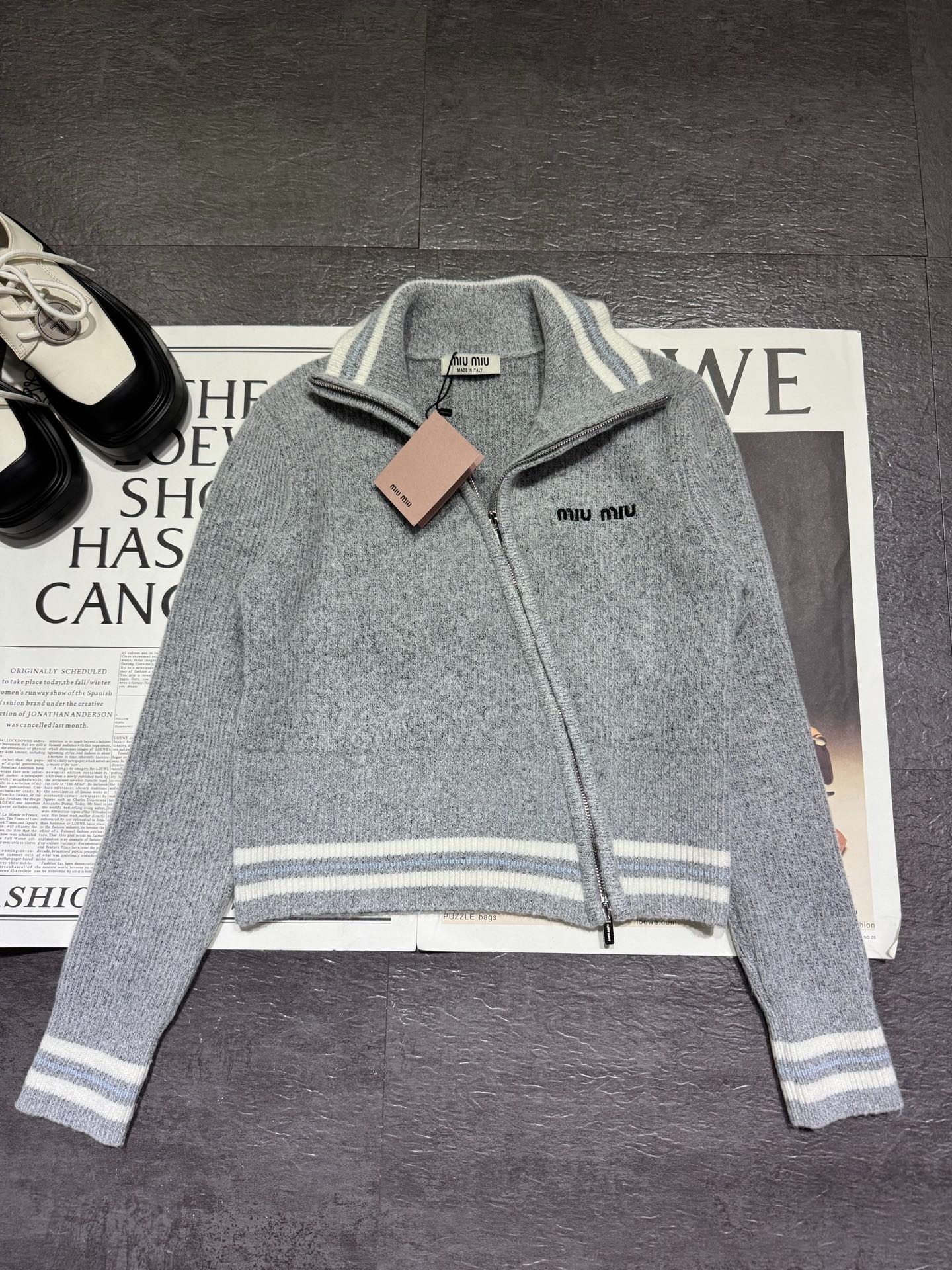 미*미* 26SS 봄 신상 사선 지퍼 가디건