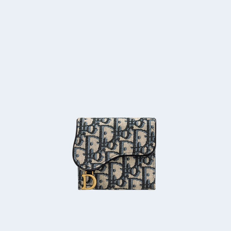 디올 새들 로투스 지갑 블루