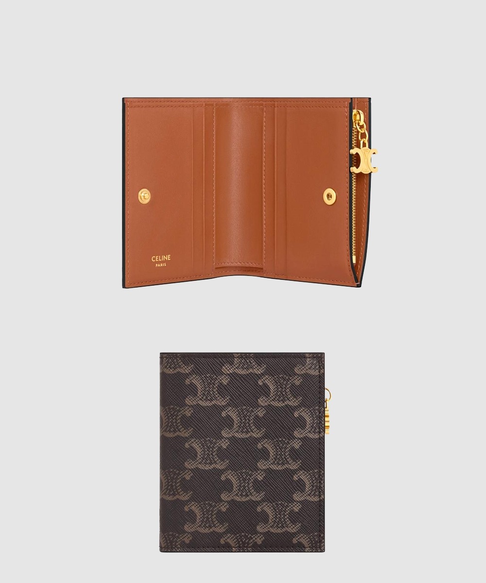 셀린느 트리오페 캔버스 지퍼 카드 홀더 10M102