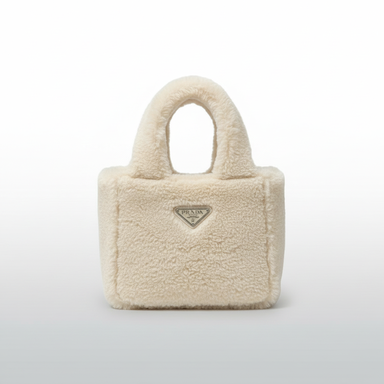 프라다 2025 시어링 미니 토트백