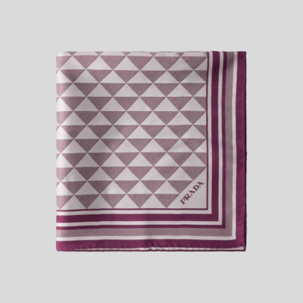 프라다 프린트 실크 트윌 스카프