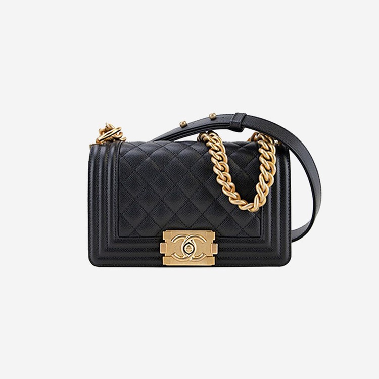 샤넬 보이백 미니 캐비어 블랙 골드 