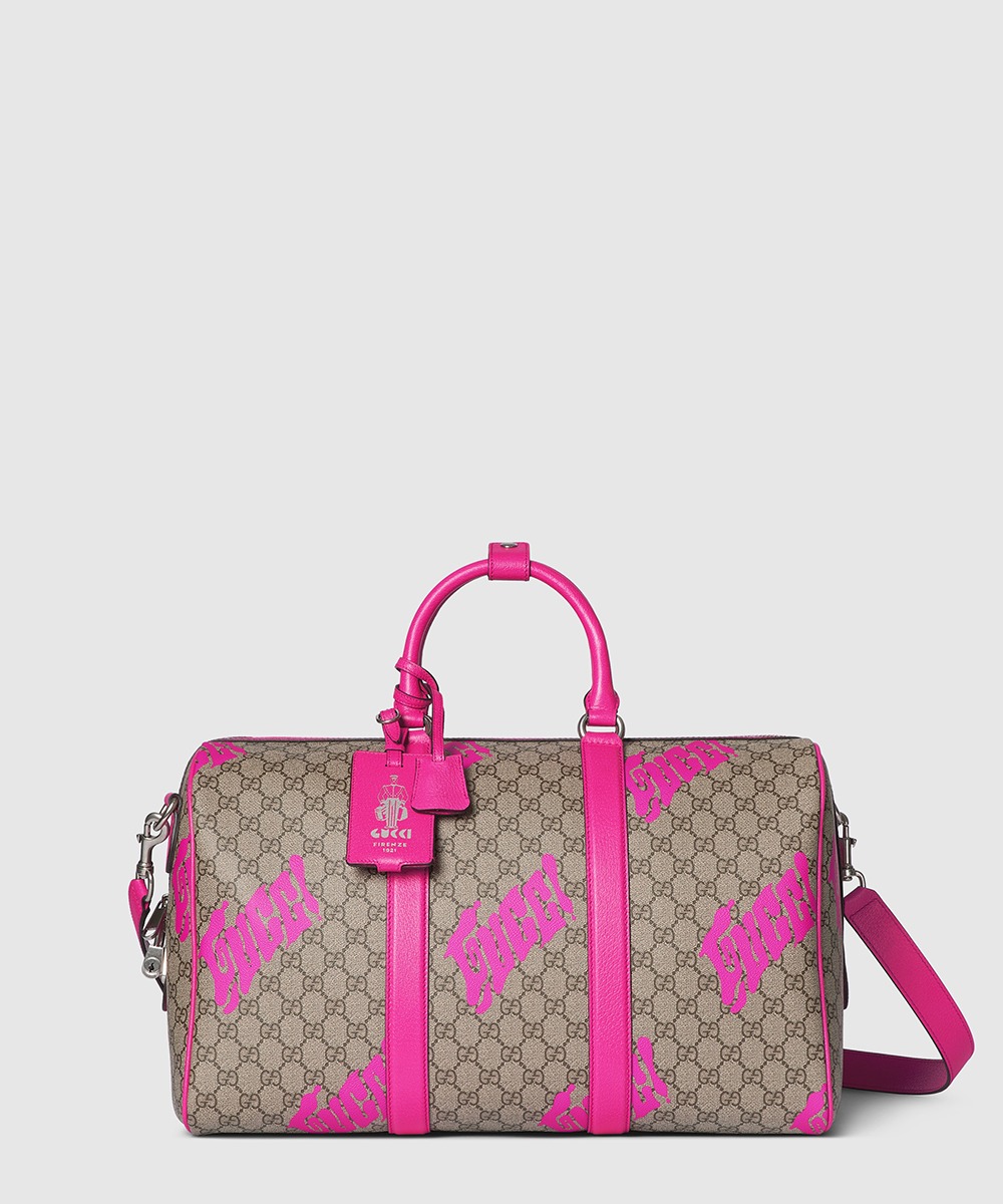 구찌 프린트 디테일 미디엄 더플백 ‎834962