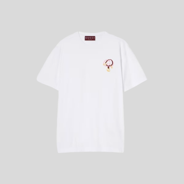 구찌 코튼 저지 자수 티셔츠