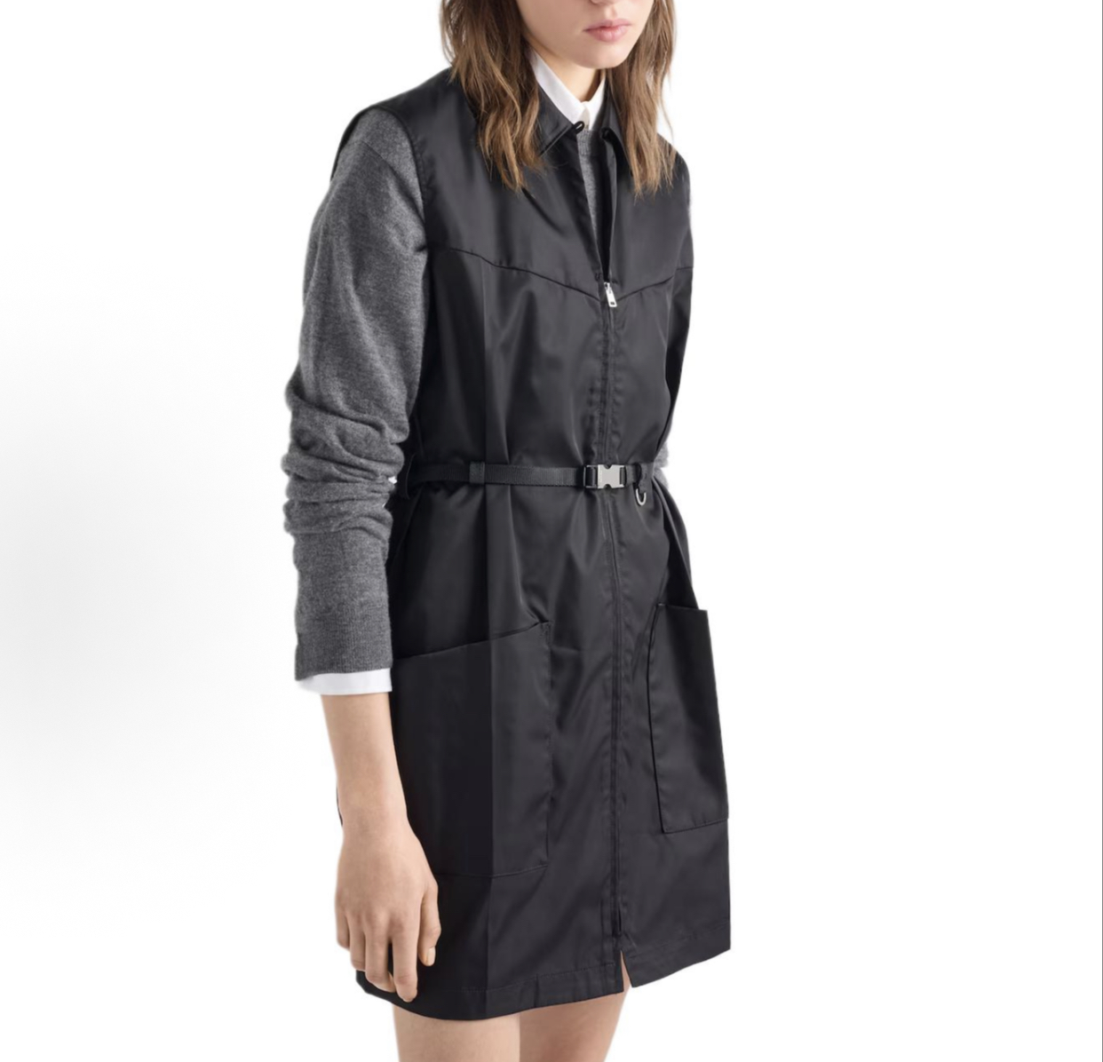 프라다 블랙 미니 드레스