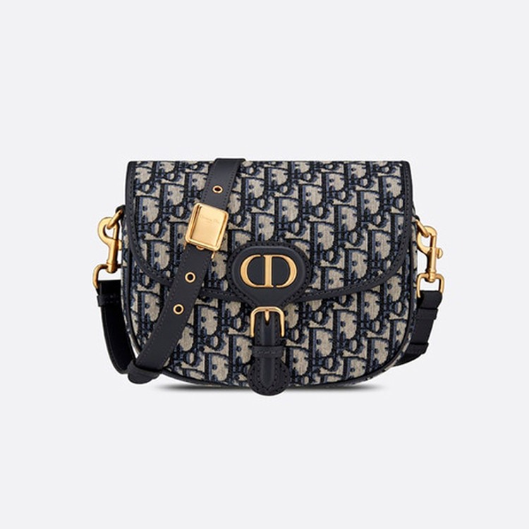 디올 블루 오블리크 자카드 바비백 미디엄 