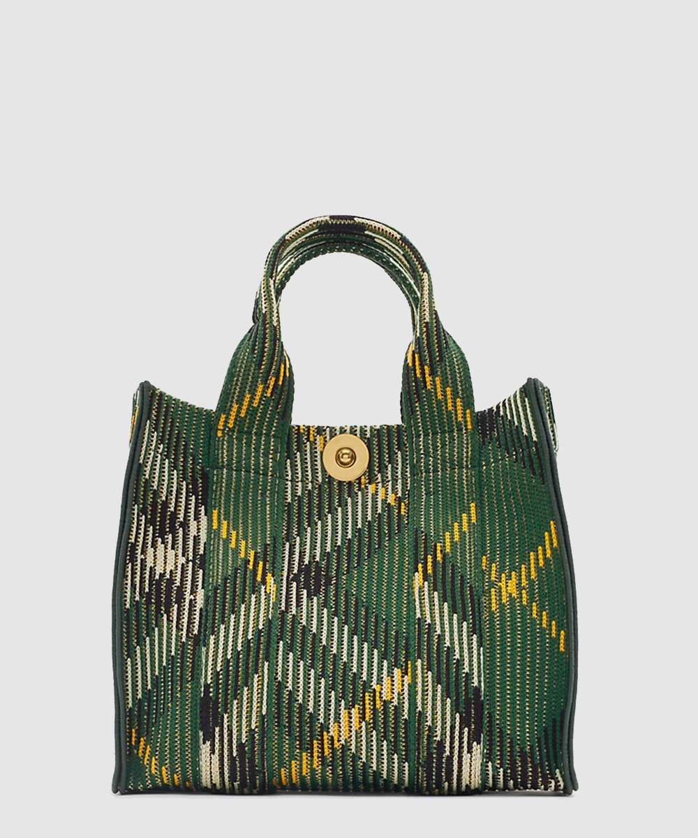 버버리 미니 체크 니트 토트 80957851