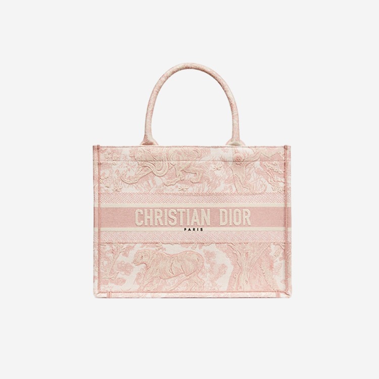  디올 투알 드 주이 자수 북 토트백 미디엄 