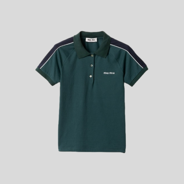 미우미우 코튼 저시 폴로 셔츠