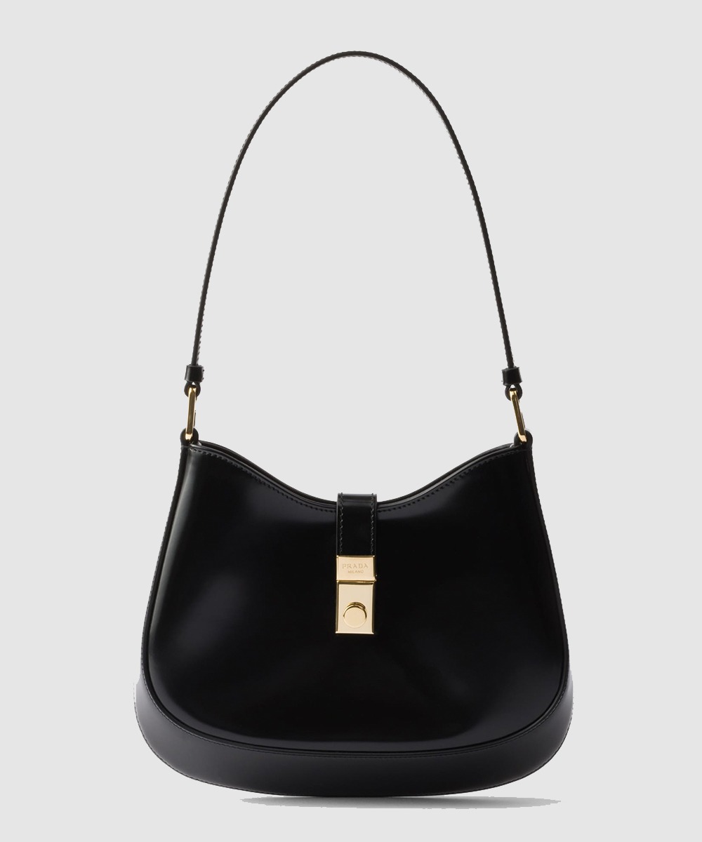 프라다 클레오 브러쉬드 가죽 숄더백 1BC169